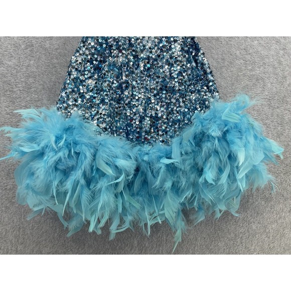 A Wish Come True Girls Sequined Dancewear Costume Wings Feathers Blue IMC 11-12 - Picture 10 of 10